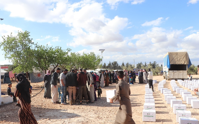 توزيع 184 سلة غذائية على الأسر الفقيرة في سوريا 2022