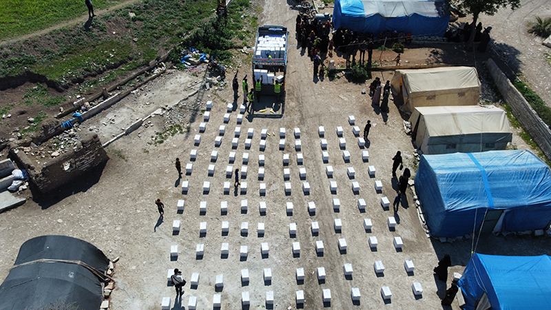 توزيع 1150 سلة غذائية في سوريا ٢٠٢١